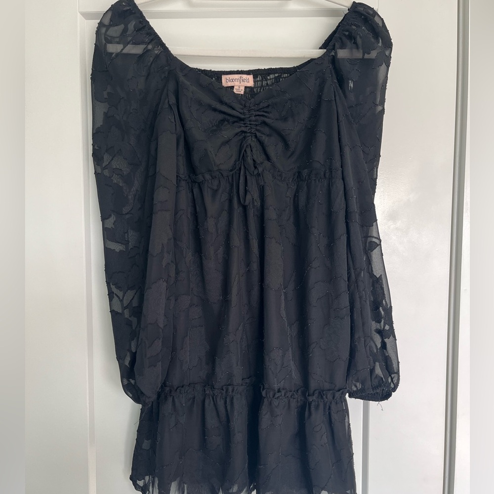 Lacey black mini dress